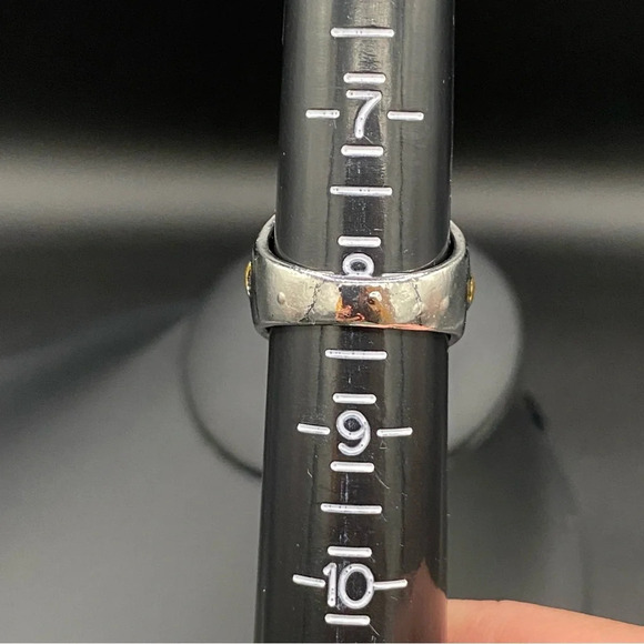 Gold Plated Stainless Steel 6 Point Star Ring with Eagle Design Size 8 - Picture 3 of 11